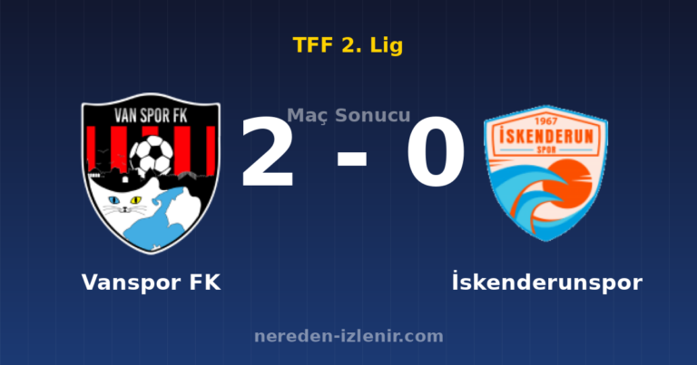 Vanspor FK 2-0 İskenderunspor