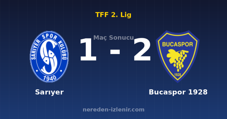 Sarıyer 1-2 Bucaspor 1928