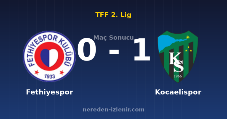 Fethiyespor 0-1 Kocaelispor