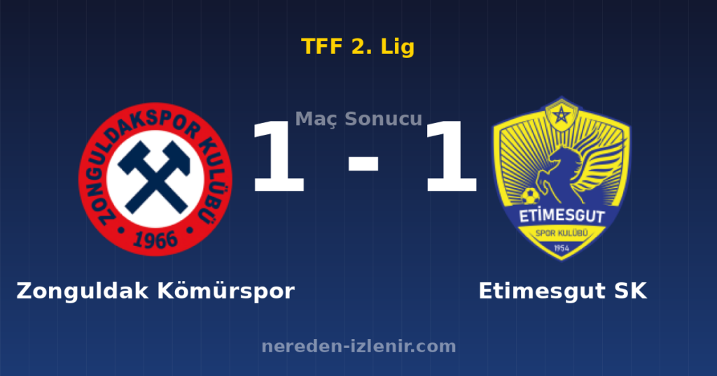 Zonguldak Kömürspor 1-1 Etimesgut SK