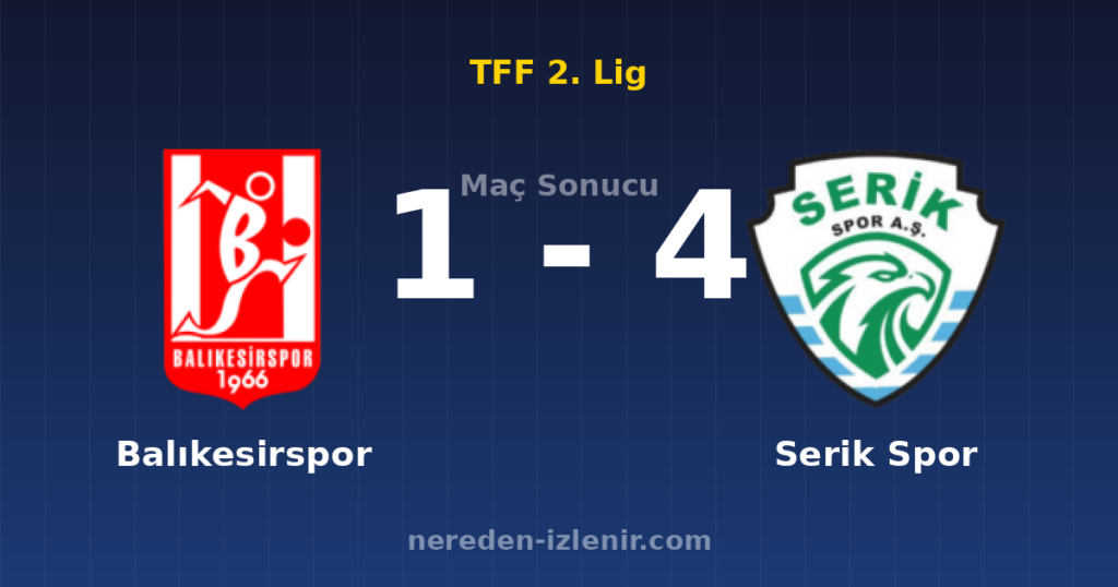 Balıkesirspor 1-4 Serik Spor