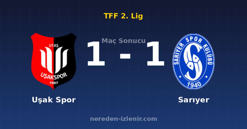 Uşak Spor 1-1 Sarıyer