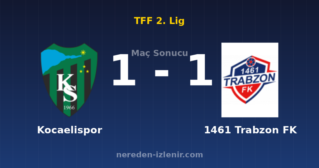 Kocaelispor 1-1 1461 Trabzon FK