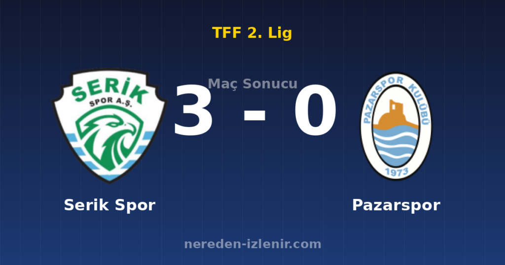 Serik Spor 3-0 Pazarspor