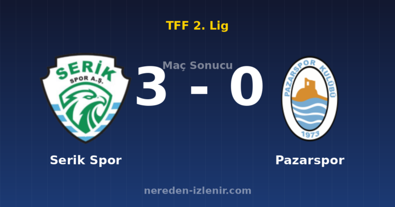 Serik Spor 3-0 Pazarspor