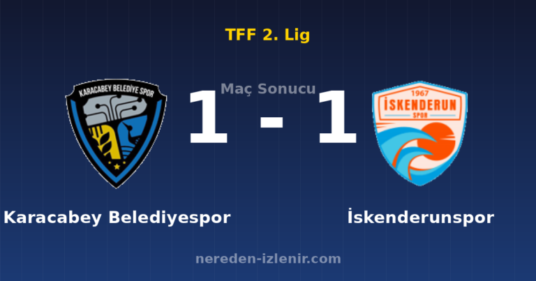 Karacabey Belediyespor 1-1 İskenderunspor