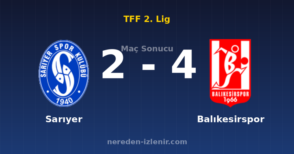 Sarıyer 2-4 Balıkesirspor