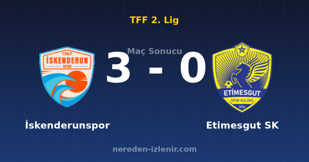 İskenderunspor 3-0 Etimesgut SK