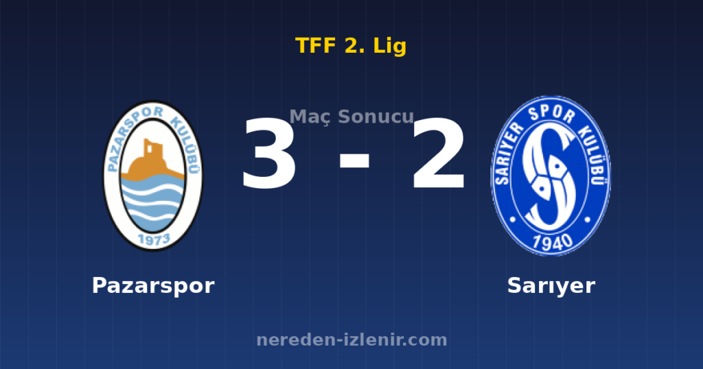 Pazarspor 3-2 Sarıyer
