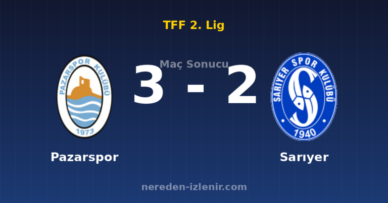 Pazarspor 3-2 Sarıyer