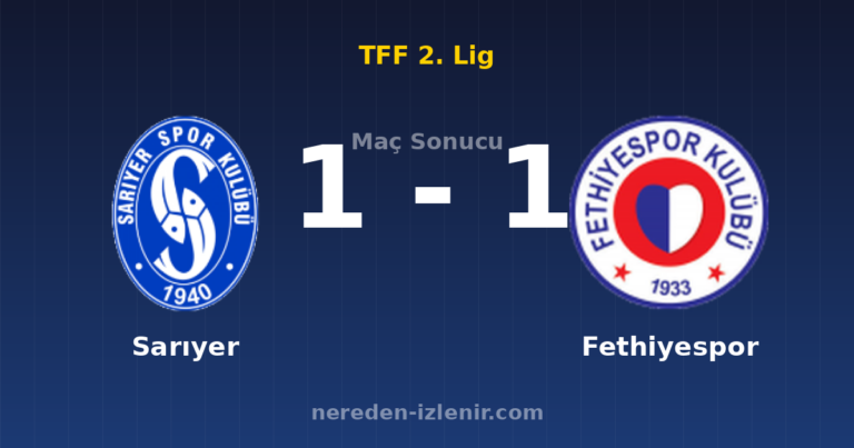 Sarıyer 1-1 Fethiyespor