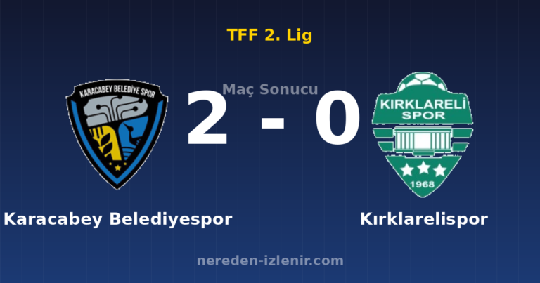Karacabey Belediyespor 2-0 Kırklarelispor