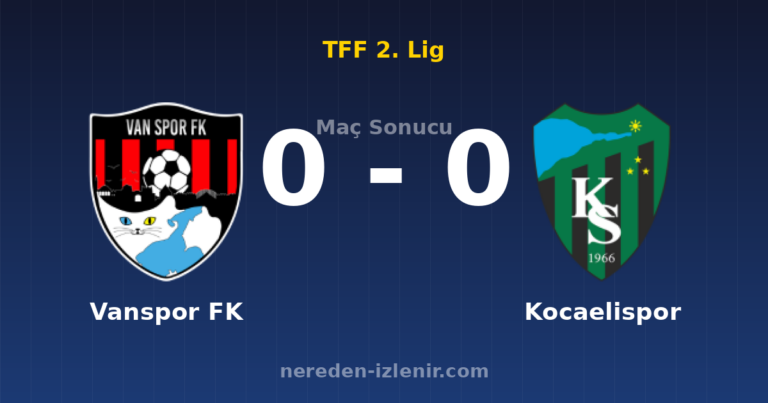Vanspor FK 0-0 Kocaelispor