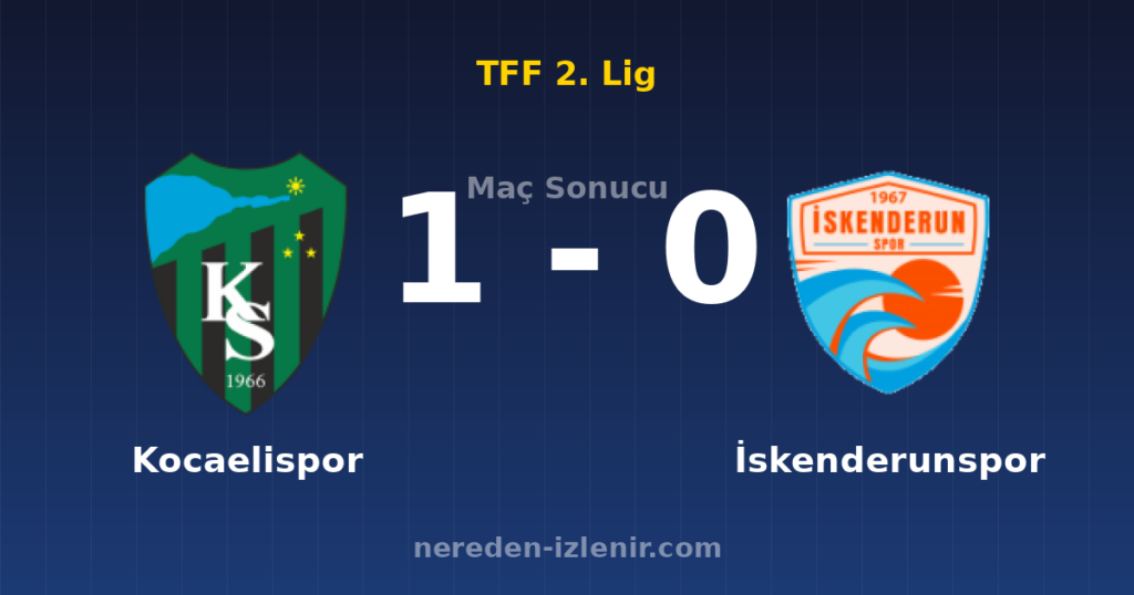 Kocaelispor 1-0 İskenderunspor