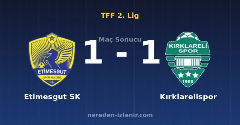 Etimesgut SK 1-1 Kırklarelispor