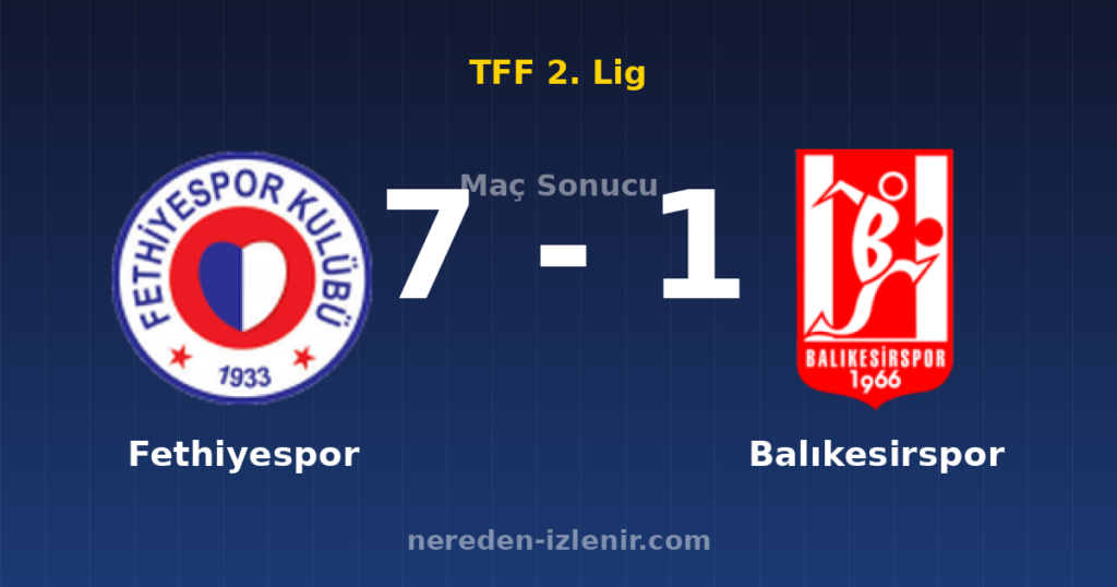 Fethiyespor 7-1 Balıkesirspor