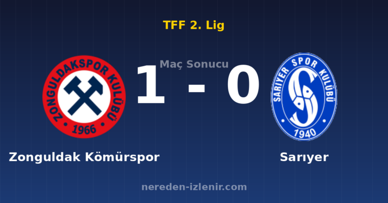 Zonguldak Kömürspor 1-0 Sarıyer