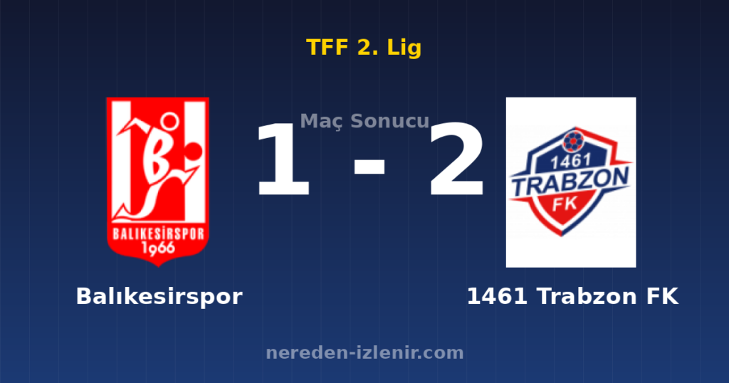 Balıkesirspor 1-2 1461 Trabzon FK