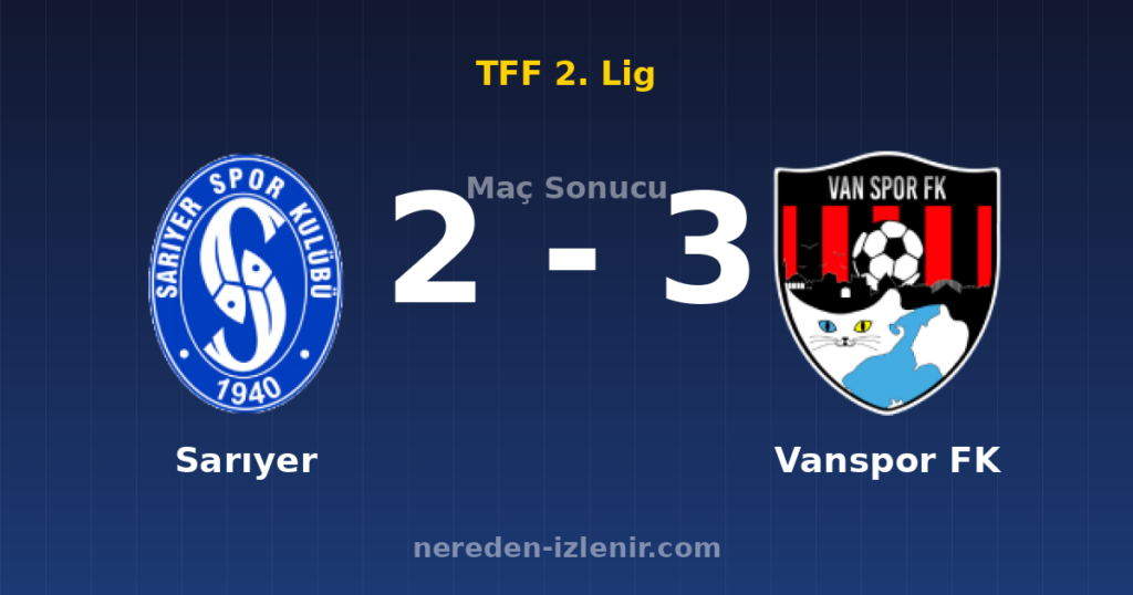 Sarıyer 2-3 Vanspor FK