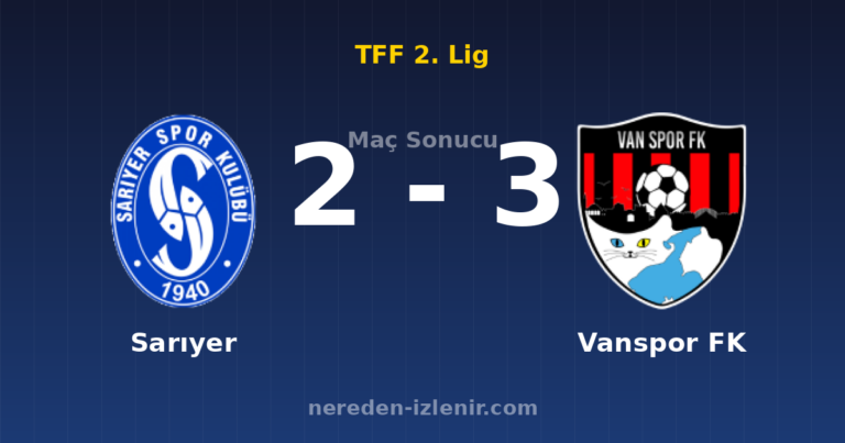 Sarıyer 2-3 Vanspor FK