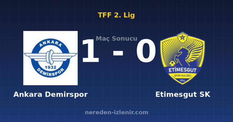 Ankara Demirspor 1-0 Etimesgut SK