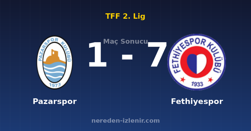 Pazarspor 1-7 Fethiyespor