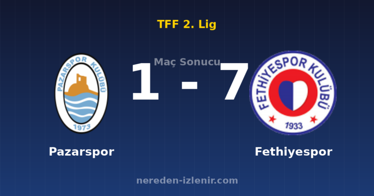 Pazarspor 1-7 Fethiyespor