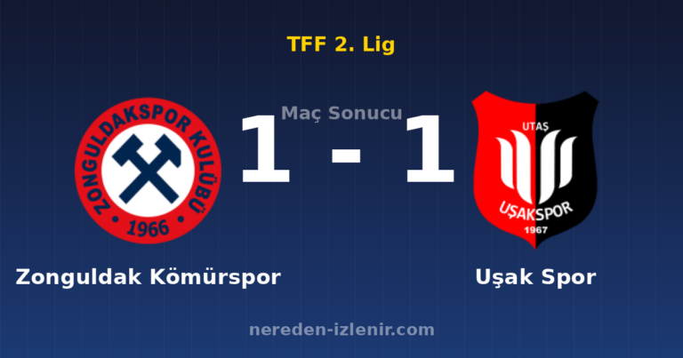 Zonguldak Kömürspor 1-1 Uşak Spor