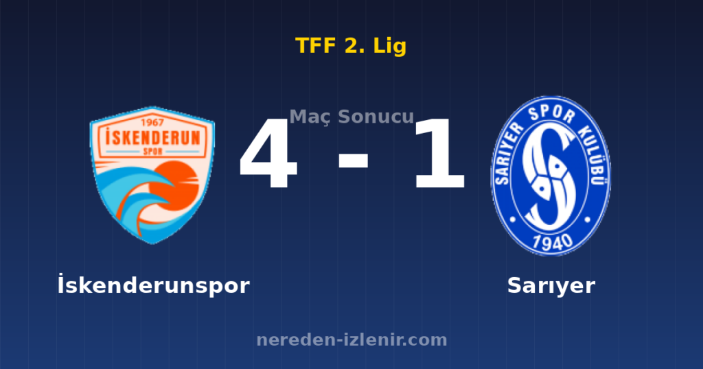 İskenderunspor 4-1 Sarıyer