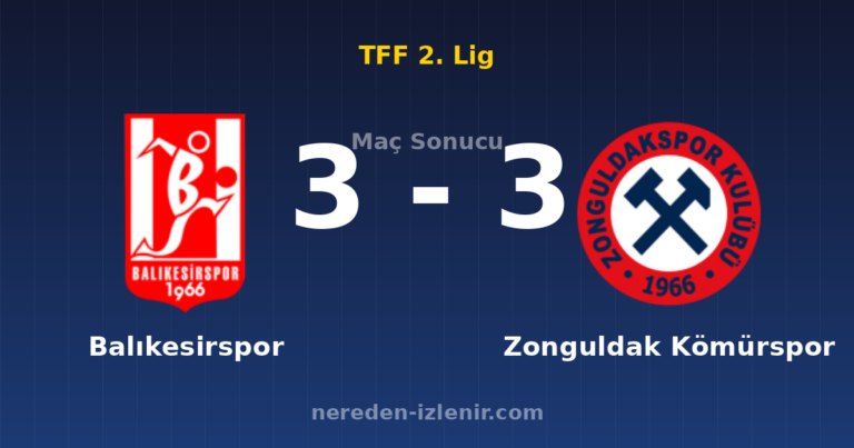 Balıkesirspor 3-3 Zonguldak Kömürspor