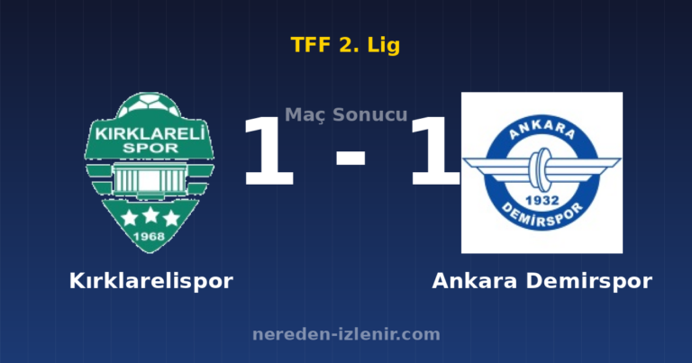 Kırklarelispor 1-1 Ankara Demirspor