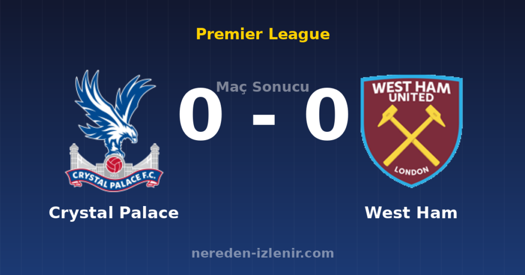 Crystal Palace 0-0 West Ham
