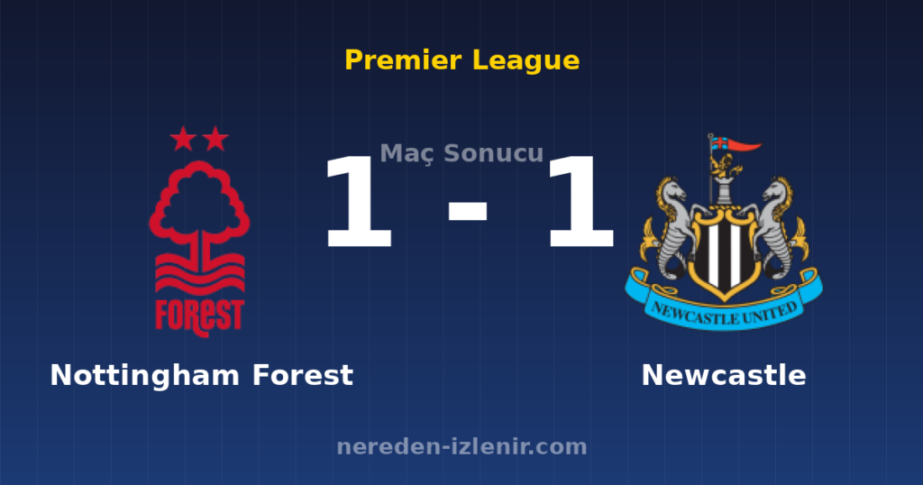 Nottingham Forest 1-1 Newcastle