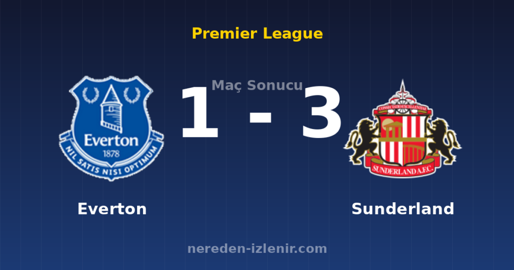 Everton 1-3 Sunderland