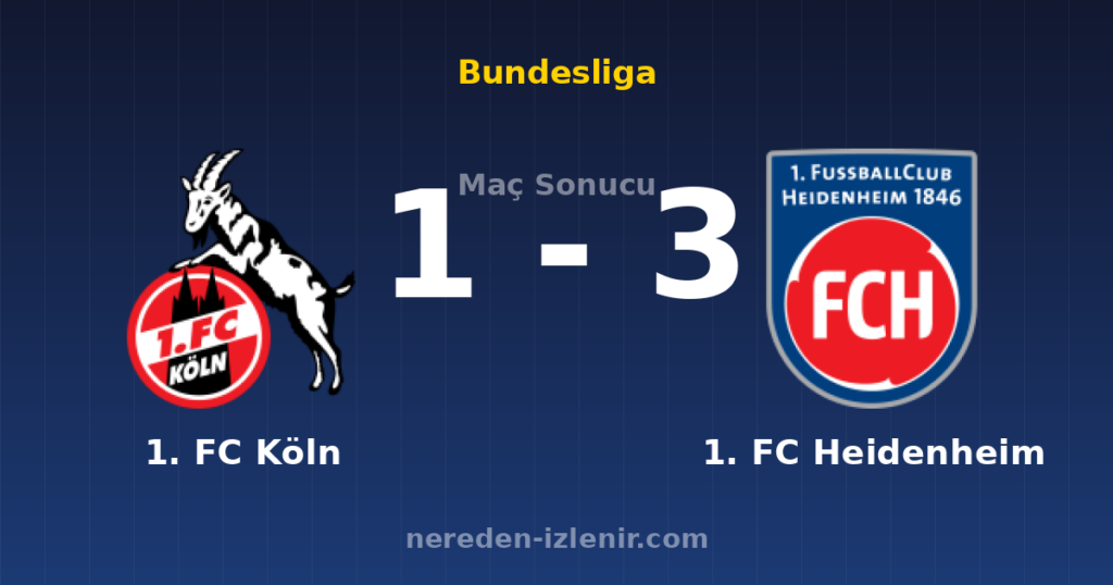1. FC Köln 1-3 1. FC Heidenheim