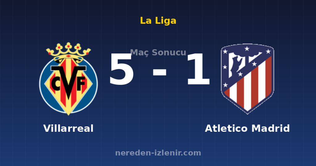 Villarreal 5-1 Atletico Madrid