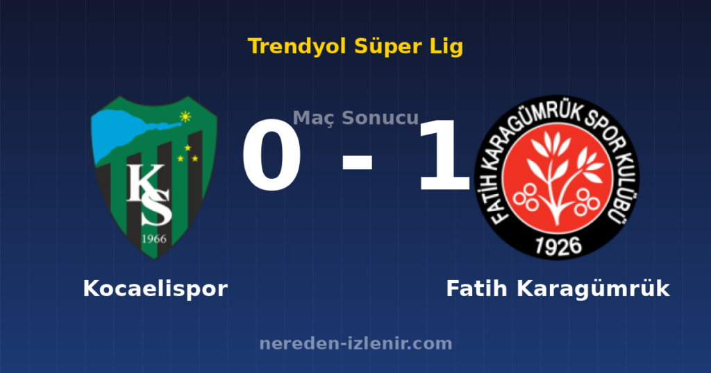 Kocaelispor 0-1 Fatih Karagümrük