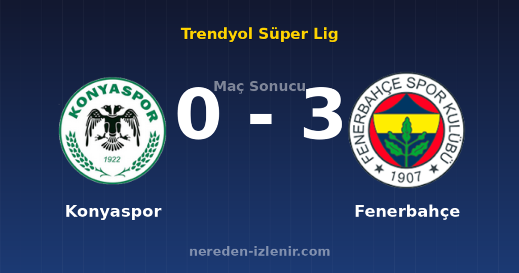 Konyaspor 0-3 Fenerbahçe