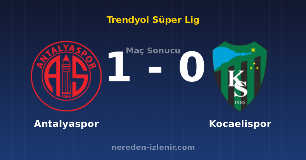 Antalyaspor 1-0 Kocaelispor