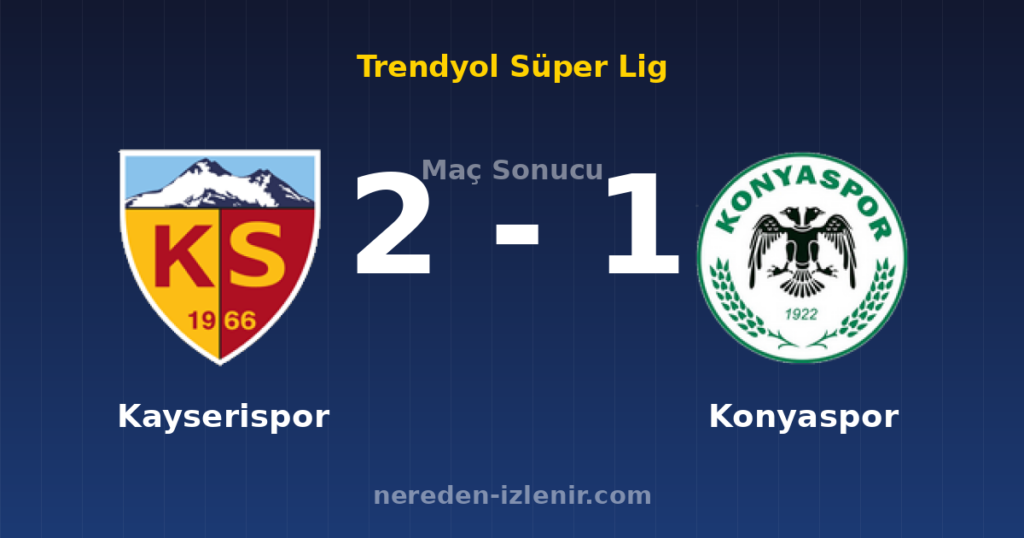 Kayserispor 2-1 Konyaspor