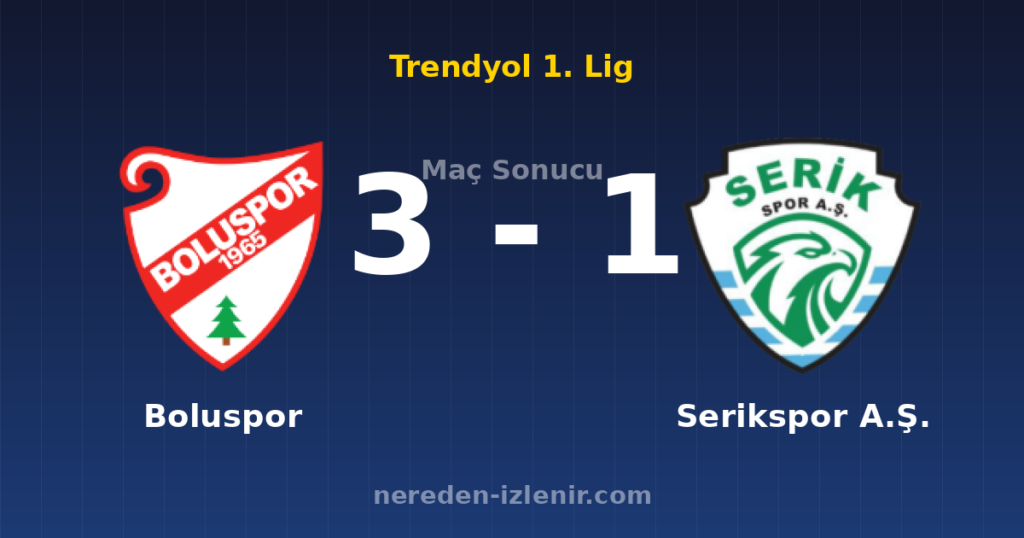Boluspor 3-1 Serikspor A.Ş.