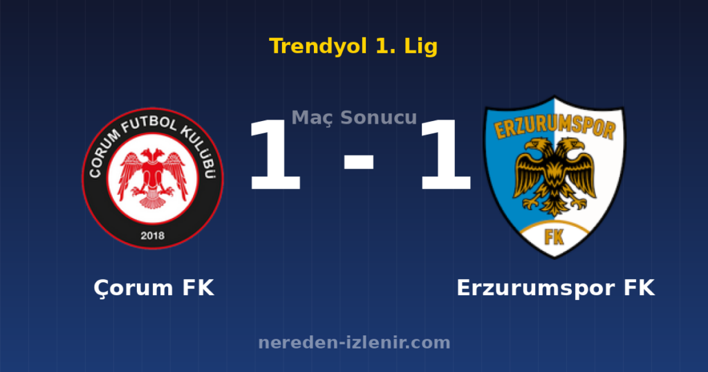 Çorum FK 1-1 Erzurumspor FK