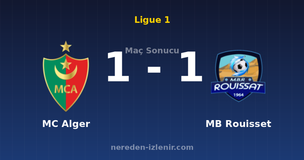 MC Alger 1-1 MB Rouisset