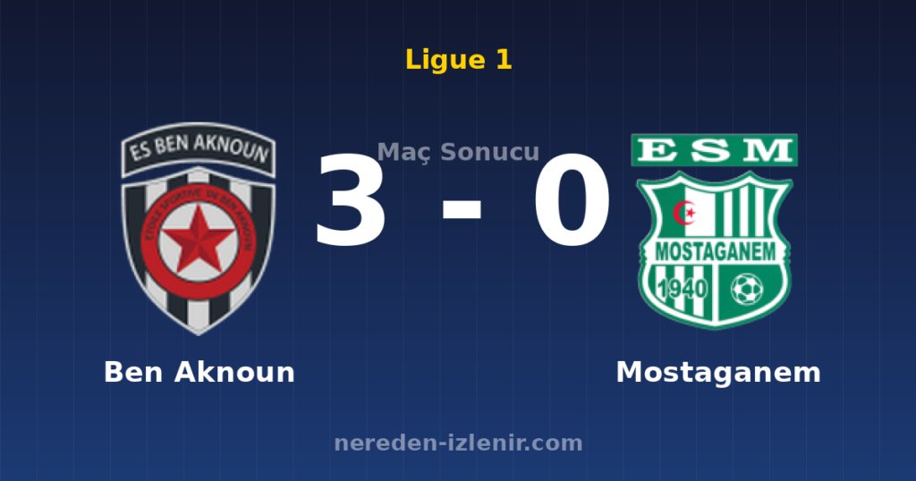 Ben Aknoun 3-0 Mostaganem