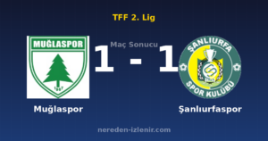 Muğlaspor 1-1 Şanlıurfaspor