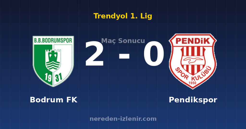 Bodrum FK 2-0 Pendikspor