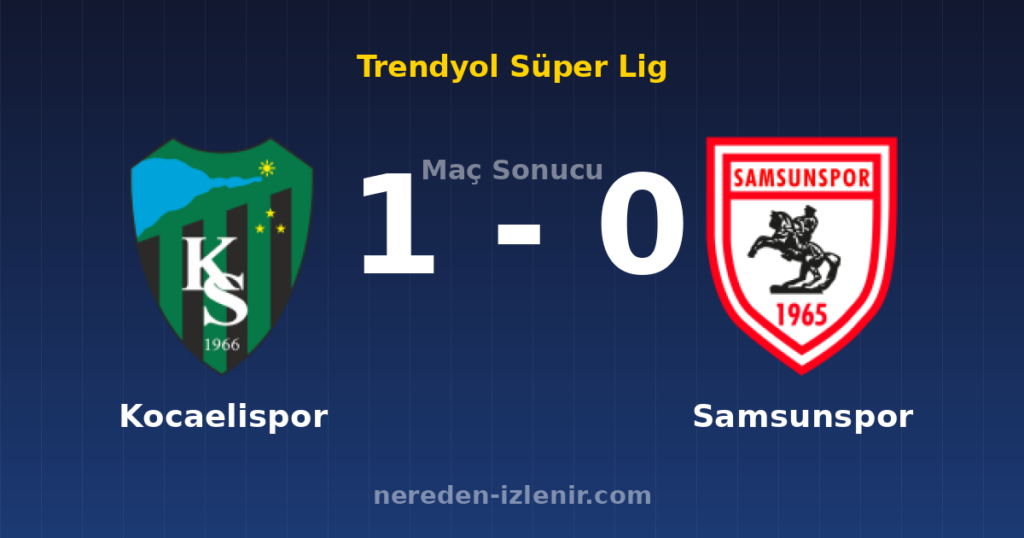 Kocaelispor 1-0 Samsunspor
