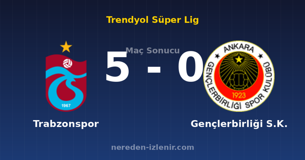 Trabzonspor 5-0 Gençlerbirliği S.K.