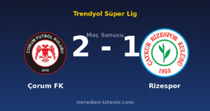 Çorum FK 2-1 Rizespor