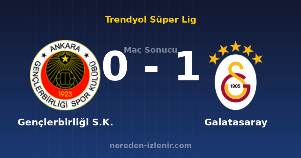 Gençlerbirliği S.K. 0-1 Galatasaray